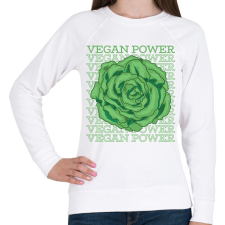 PRINTFASHION Vegan Power - Női pulóver - Fehér női pulóver, kardigán