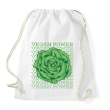 PRINTFASHION Vegan Power - Sportzsák, Tornazsák - Fehér tornazsák