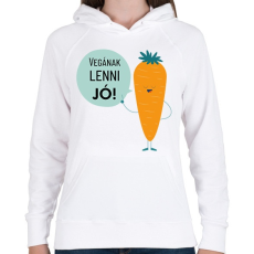 PRINTFASHION Vegának lenni jó! - Női kapucnis pulóver - Fehér