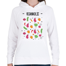 PRINTFASHION Veganholic - Női kapucnis pulóver - Fehér