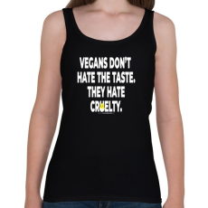PRINTFASHION vegans don't hate tthe taste... - vegán aktivista grafika #6 - Női atléta - Fekete