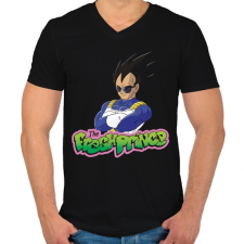 PRINTFASHION Vegeta a herceg - Férfi V-nyakú póló - Fekete férfi póló