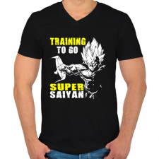 PRINTFASHION Vegeta SS final - Férfi V-nyakú póló - Fekete férfi póló