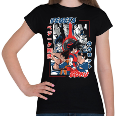 PRINTFASHION Vegeta vs goku - Női póló - Fekete