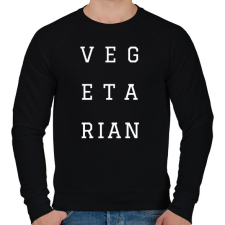 PRINTFASHION Vegetarian - Férfi pulóver - Fekete férfi pulóver, kardigán