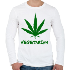 PRINTFASHION Vegetáriánus - Férfi hosszú ujjú póló - Fehér