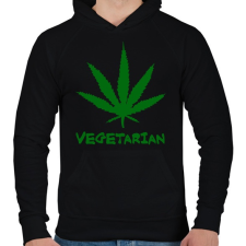 PRINTFASHION Vegetáriánus - Férfi kapucnis pulóver - Fekete férfi pulóver, kardigán