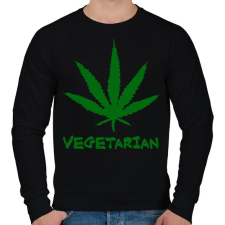 PRINTFASHION Vegetáriánus - Férfi pulóver - Fekete férfi pulóver, kardigán