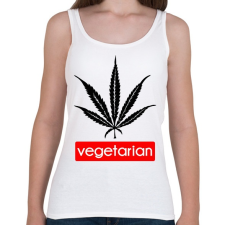 PRINTFASHION Vegetáriánusoknak - Női atléta - Fehér női trikó