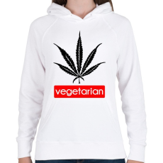 PRINTFASHION Vegetáriánusoknak - Női kapucnis pulóver - Fehér