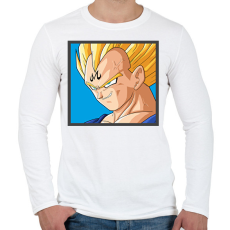 PRINTFASHION Vegita - Férfi hosszú ujjú póló - Fehér