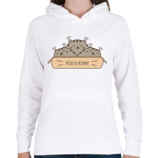 PRINTFASHION Végre az ágyban - Cicák - Női kapucnis pulóver - Fehér