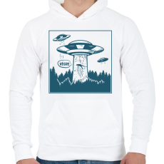 PRINTFASHION Végre - UFO - Férfi kapucnis pulóver - Fehér
