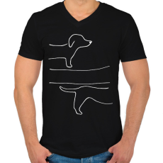 PRINTFASHION végtelen tacsi fehér - Férfi V-nyakú póló - Fekete