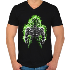 PRINTFASHION Végtelen zöld erő - Férfi V-nyakú póló - Fekete