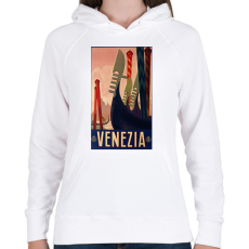 PRINTFASHION Velence Retro - Női kapucnis pulóver - Fehér