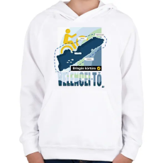 PRINTFASHION Velencei-tó körbetekerés pipa - Gyerek kapucnis pulóver - Fehér