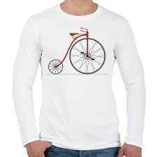 PRINTFASHION Velocipéd - Férfi hosszú ujjú póló - Fehér férfi póló