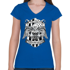 PRINTFASHION Velocity freedom racing - Női V-nyakú póló - Királykék női póló
