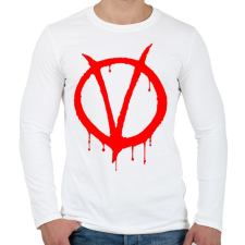 PRINTFASHION Vendetta logo - Férfi hosszú ujjú póló - Fehér férfi póló