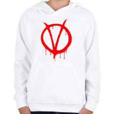 PRINTFASHION Vendetta logo - Gyerek kapucnis pulóver - Fehér