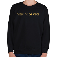 PRINTFASHION Veni Vidi Vici Gold - Gyerek pulóver - Fekete gyerek pulóver, kardigán
