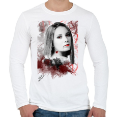 PRINTFASHION Vér és fajdalom - Férfi hosszú ujjú póló - Fehér