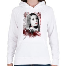 PRINTFASHION Vér és fajdalom - Női kapucnis pulóver - Fehér