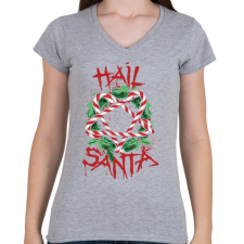 PRINTFASHION Véres karácsony - Női V-nyakú póló - Sport szürke női póló