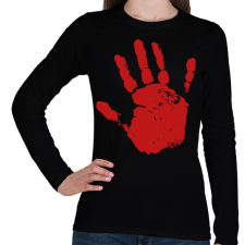 PRINTFASHION Véres kéz - Női hosszú ujjú póló - Fekete női póló
