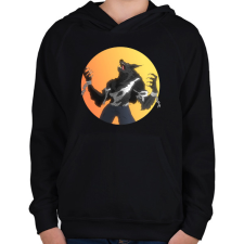 PRINTFASHION Vérfarkas - Gyerek kapucnis pulóver - Fekete gyerek pulóver, kardigán