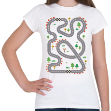 PRINTFASHION Versenypálya - Női póló - Fehér