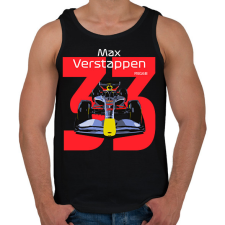 PRINTFASHION Verstappen 33 autóversenyző - fehér felirat - Férfi atléta - Fekete atléta, trikó