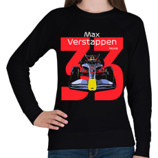 PRINTFASHION Verstappen 33 autóversenyző - fehér felirat - Női pulóver - Fekete