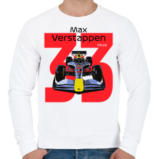 PRINTFASHION Verstappen 33 autóversenyző - fekete felirat - Férfi pulóver - Fehér férfi pulóver, kardigán