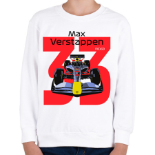 PRINTFASHION Verstappen 33 autóversenyző - fekete felirat - Gyerek pulóver - Fehér gyerek pulóver, kardigán