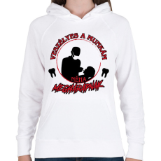 PRINTFASHION Veszélyes a munkám - Női kapucnis pulóver - Fehér