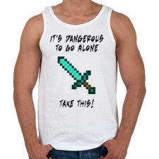 PRINTFASHION Veszélyes egyedül, ezt vidd magaddal! - Férfi atléta - Fehér atléta, trikó