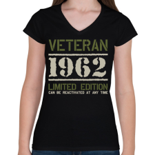 PRINTFASHION Veteran_1962 - Női V-nyakú póló - Fekete női póló