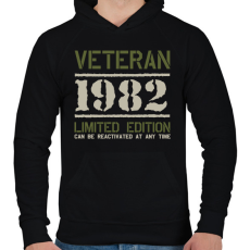 PRINTFASHION Veteran_1982 - Férfi kapucnis pulóver - Fekete