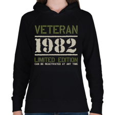 PRINTFASHION Veteran_1982 - Női kapucnis pulóver - Fekete női pulóver, kardigán