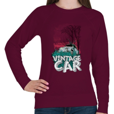 PRINTFASHION Veterán autó - Női pulóver - Bordó női pulóver, kardigán