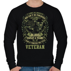 PRINTFASHION Veterán - Verejték, fáradtság, fájdalom - Férfi pulóver - Fekete
