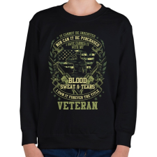 PRINTFASHION Veterán - Verejték, fáradtság, fájdalom - Gyerek pulóver - Fekete gyerek pulóver, kardigán
