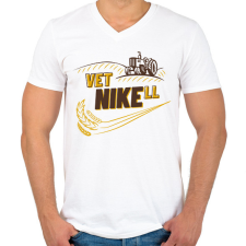 PRINTFASHION VetNIKEll - Férfi V-nyakú póló - Fehér férfi póló