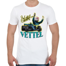 PRINTFASHION Vettel F1 - Férfi póló - Fehér férfi póló
