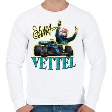 PRINTFASHION Vettel F1 - Férfi pulóver - Fehér