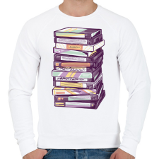 PRINTFASHION VHS kazetták - Férfi pulóver - Fehér férfi pulóver, kardigán