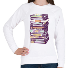 PRINTFASHION VHS kazetták - Női pulóver - Fehér női pulóver, kardigán