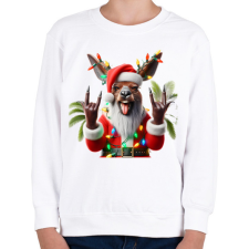 PRINTFASHION Vicces ausztrál karácsonyi rocker party kenguru - Mikulás ruhában - Gyerek pulóver - Fehér gyerek pulóver, kardigán